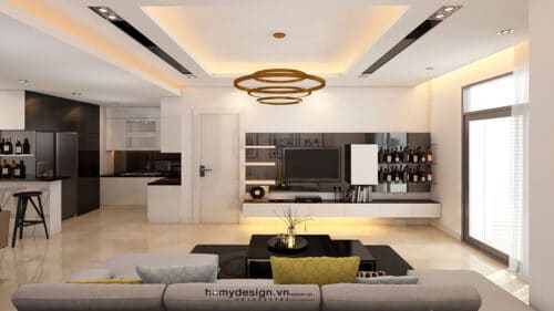 Nội thất cá tính với tông màu đen trắng – Dự án căn hộ Royal City