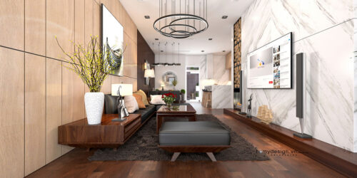 Thiết kế thi công biệt thự nhà vườn KĐT Việt Hưng phong cách hiện đại