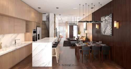 Thiết kế thi công biệt thự nhà vườn KĐT Việt Hưng phong cách hiện đại