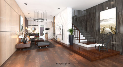 Thiết kế thi công biệt thự nhà vườn KĐT Việt Hưng phong cách hiện đại