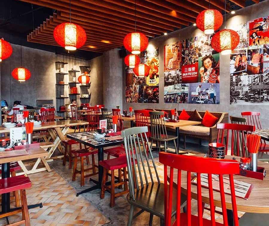 nhà hàng ăn nhanh phong cách đường phố Trung Hoa