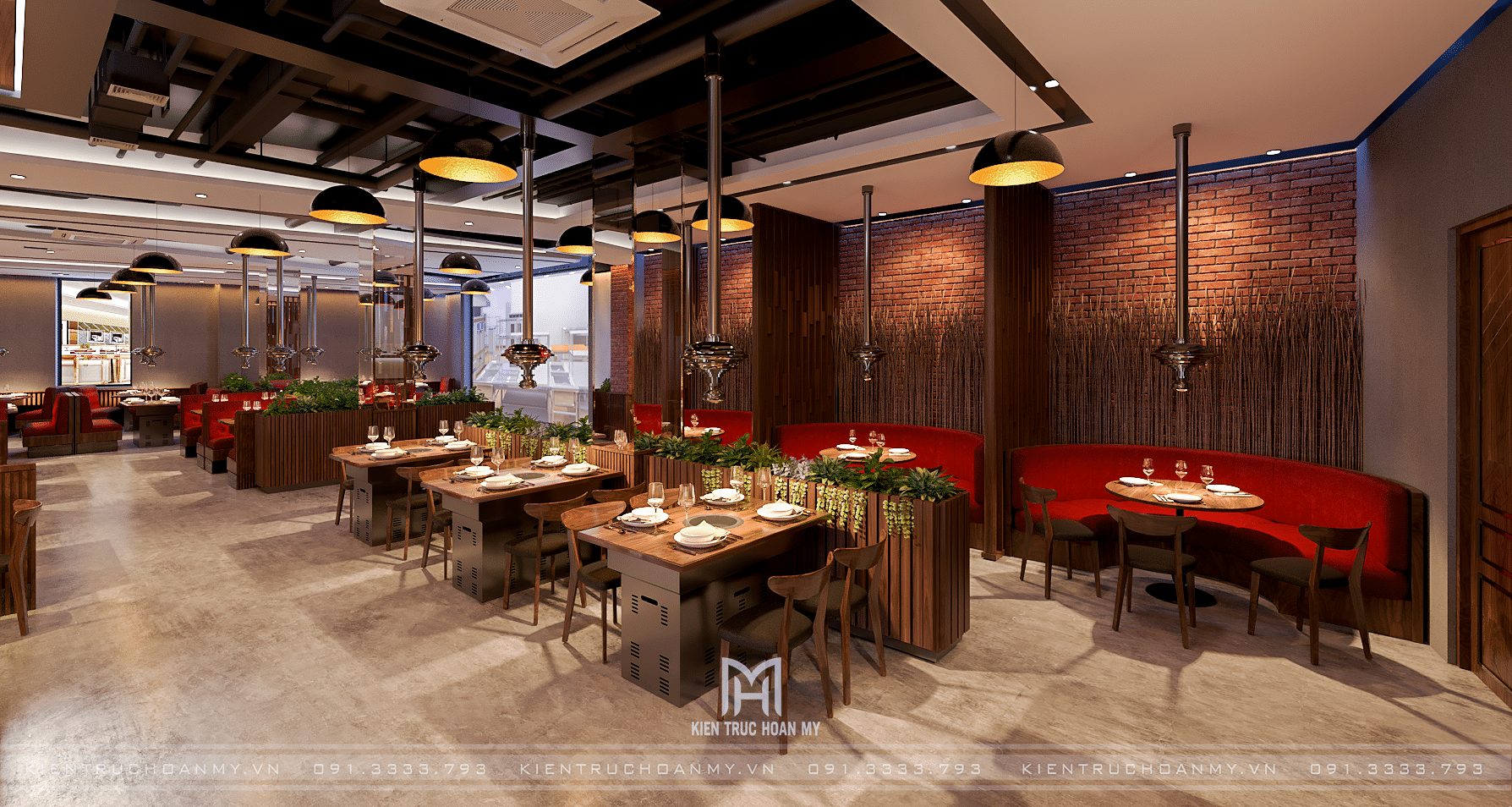 Thiết kế nhà hàng lẩu nướng buffet Meatplus trong TTTM