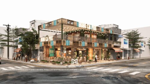 Thiết kế quán cà phê vintage Bobo Cà Phê tại Hà Nội: quán 2 tầng 200 m² trên lô góc phố