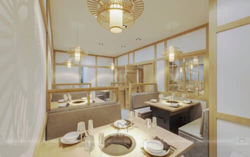 Thiết kế nhà hàng BBQ trong Lotte Mall – Nhà hàng Hàn Quốc 300m2