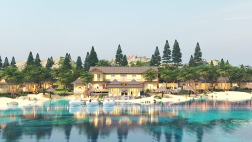 Thiết kế khu nghỉ dưỡng ven biển 12,5 ha tại Phan Thiết: quy hoạch theo vịnh cát, nhà điều hành bên cầu tàu và bungalow