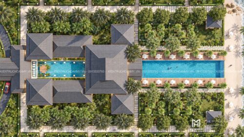 Thiết kế khu nghỉ dưỡng ven biển Đà Nẵng 8,6 ha – một trục mở thẳng ra biển