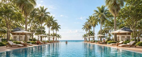 Thiết kế khu nghỉ dưỡng ven biển Đà Nẵng 8,6 ha – một trục mở thẳng ra biển