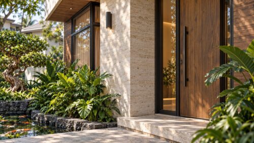 Biệt thự 3 tầng giật cấp – hồ koi, bonsai và ban công xanh