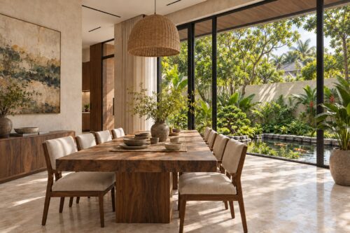 Biệt thự 3 tầng giật cấp – hồ koi, bonsai và ban công xanh