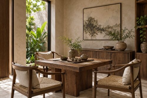 Biệt thự 3 tầng giật cấp – hồ koi, bonsai và ban công xanh