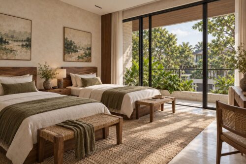 Biệt thự 3 tầng giật cấp – hồ koi, bonsai và ban công xanh