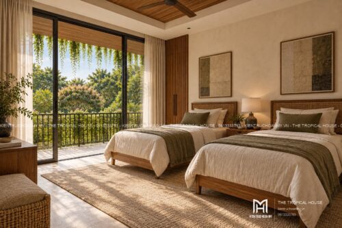 Villa Hiên Xanh 4 phòng ngủ – sân thượng dưới tán cây lớn