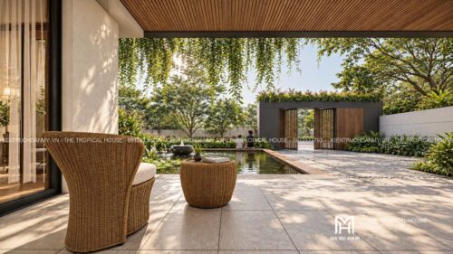 Villa Hiên Xanh 4 phòng ngủ – sân thượng dưới tán cây lớn