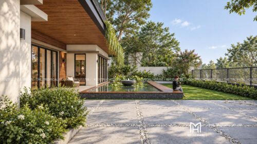 Villa Hiên Xanh 4 phòng ngủ – sân thượng dưới tán cây lớn