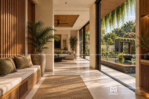 Villa Hiên Xanh 4 phòng ngủ – sân thượng dưới tán cây lớn