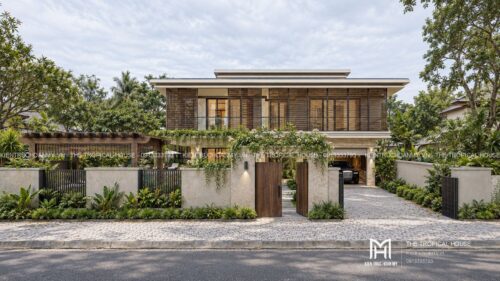 Villa lam gỗ có hồ bơi – mẫu homestay nguyên căn hai tầng