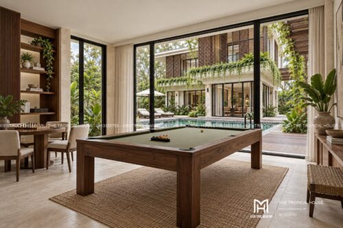 Villa lam gỗ có hồ bơi – mẫu homestay nguyên căn hai tầng