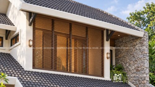 Biệt thự mái ngói xếp lớp – vườn hồ bơi, hồ cá koi và chòi thưởng trà