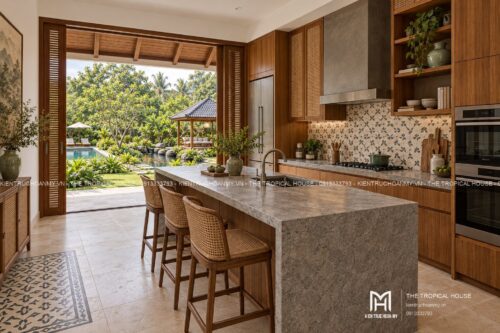 Biệt thự mái ngói xếp lớp – vườn hồ bơi, hồ cá koi và chòi thưởng trà