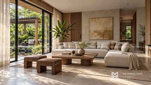 Biệt thự ven đô Sơn Tây 450 m² – mái dốc ngói ghi, vườn hồ cá
