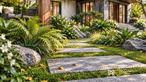 Biệt thự ven đô Sơn Tây 450 m² – mái dốc ngói ghi, vườn hồ cá