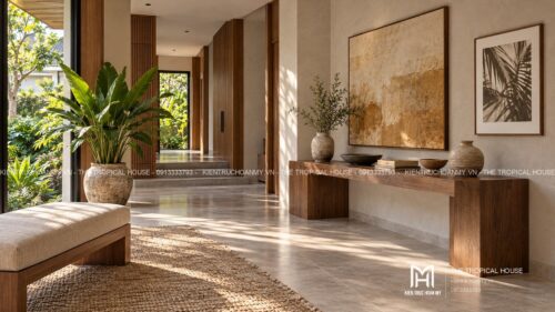 Biệt thự ven đô Sơn Tây 450 m² – mái dốc ngói ghi, vườn hồ cá