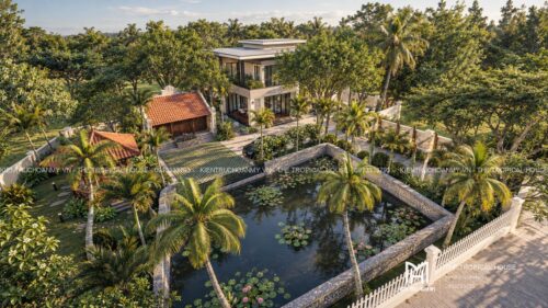 Biệt thự nghỉ dưỡng kết hợp homestay 1.370 m² ven Hà Nội – vườn hồ sen