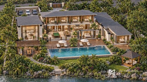 Villa homestay Đà Nẵng 2.000 m² – 7 phòng ngủ quanh sân hồ bơi